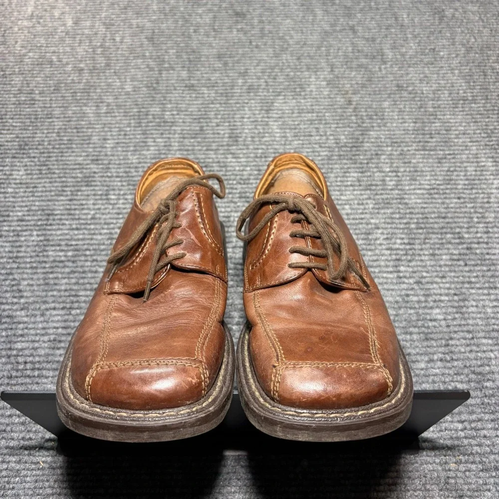 Bottesini Mens Brown Leather Square Toe Oxfords Made in Italy 9.5 M 0584871